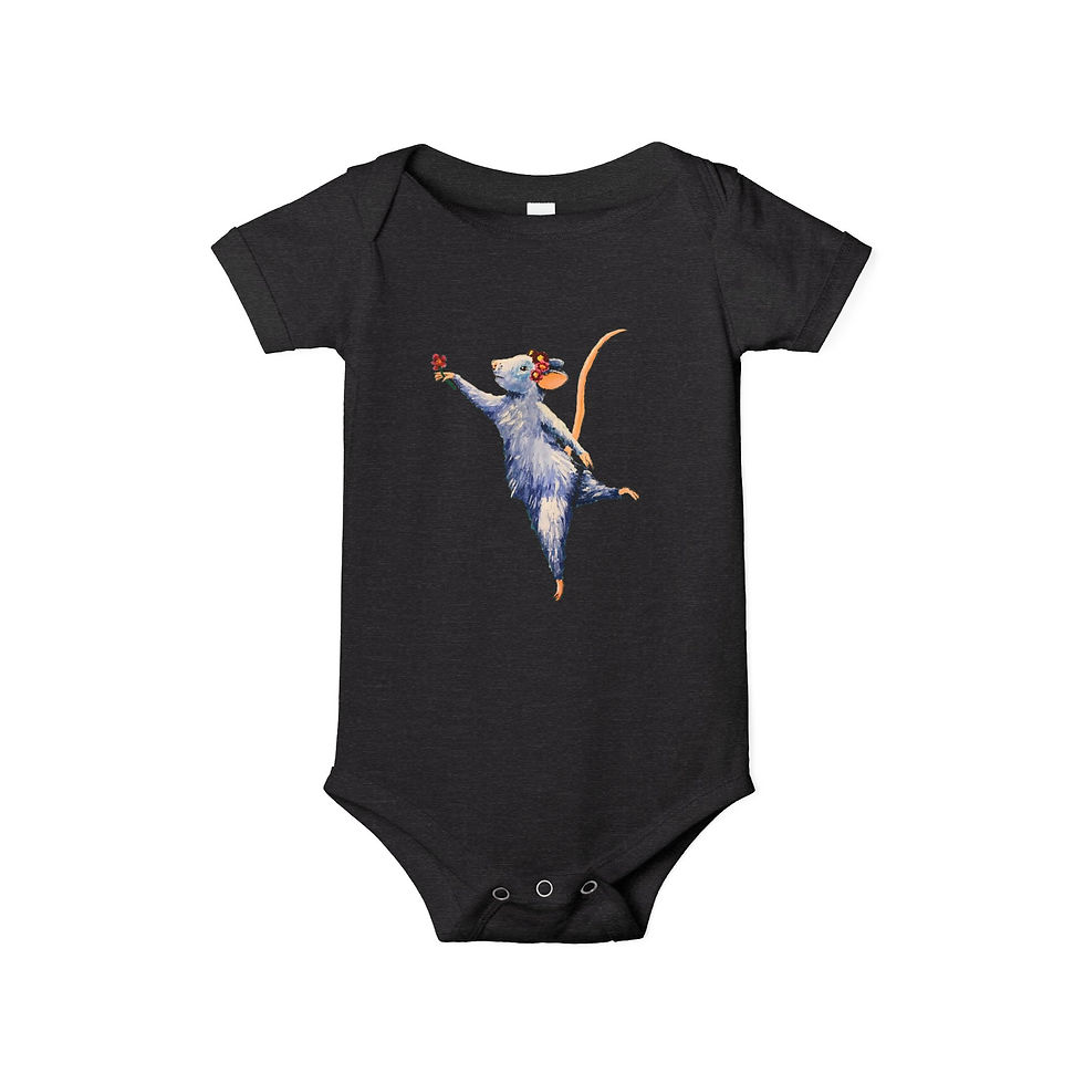 Thumbnail: Dancing Mouse - Infant Jersey One Piece Designed by Risa