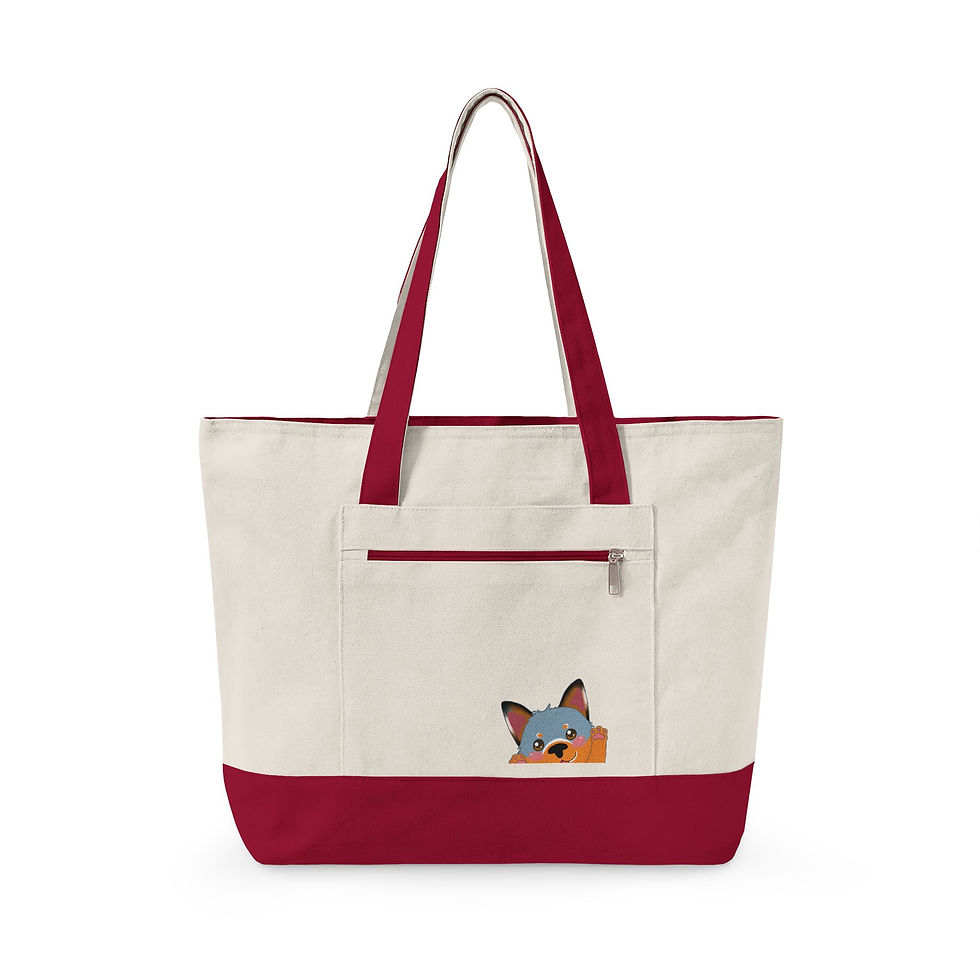 Thumbnail: Dingo - Zippered Canvas Tote Designed by Risa