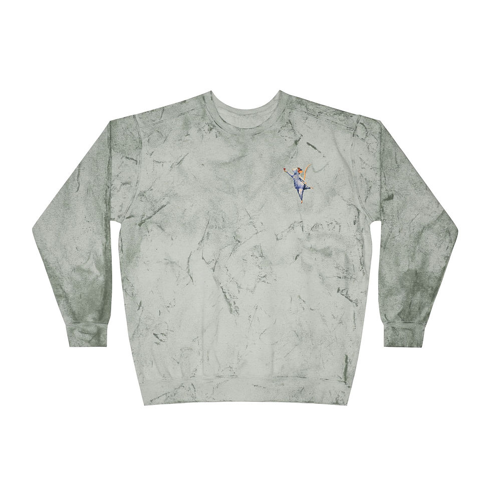 Thumbnail: Dancing Mouse Unisex Color Blast Crewneck Sweatshirt Designed by Risa