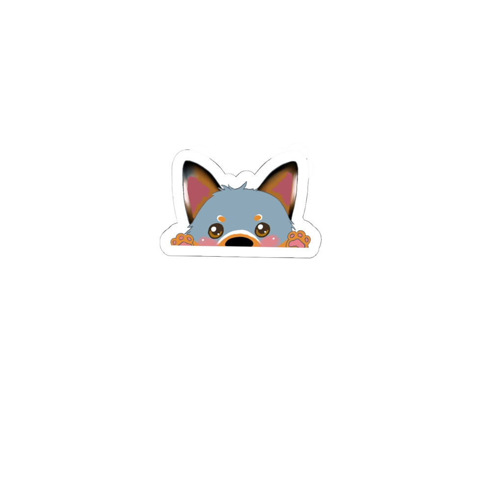 Thumbnail: Peeking Dingo - Kiss-Cut Stickers Designed by Risa