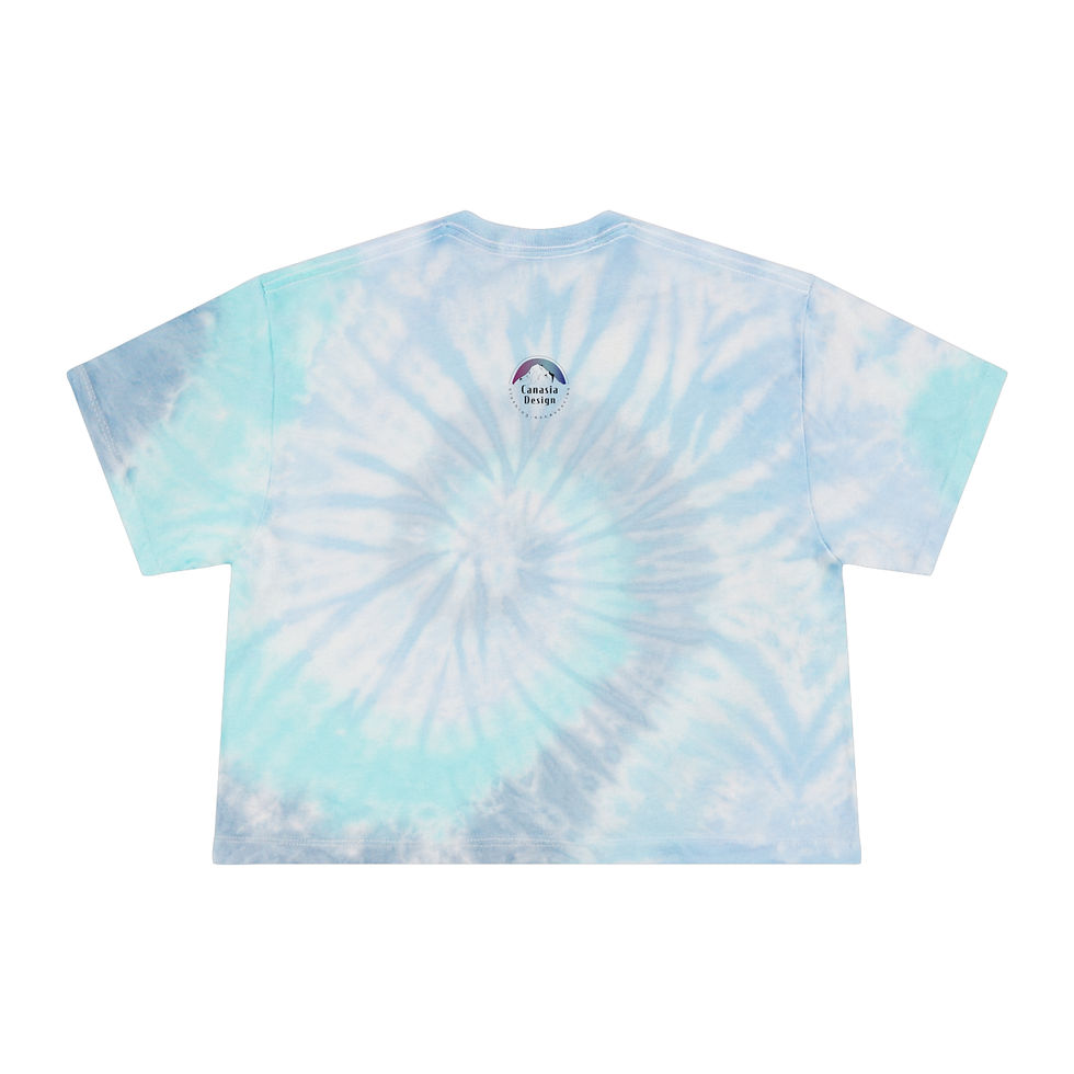 Thumbnail: Scoot the cow - Women's Tie-Dye Crop Tee Designed by Risa