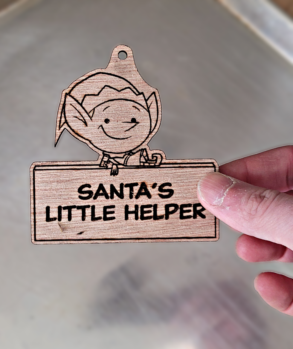 Thumbnail: Customizable Wooden Cute Cartoon Male Elf Christmas Gift Ornament