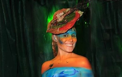 sea shelley fascinator, plant-based fashion, fantasy fest, tony gregory, key west