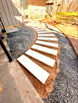 Black rock walkway ecofriendly steel edging 