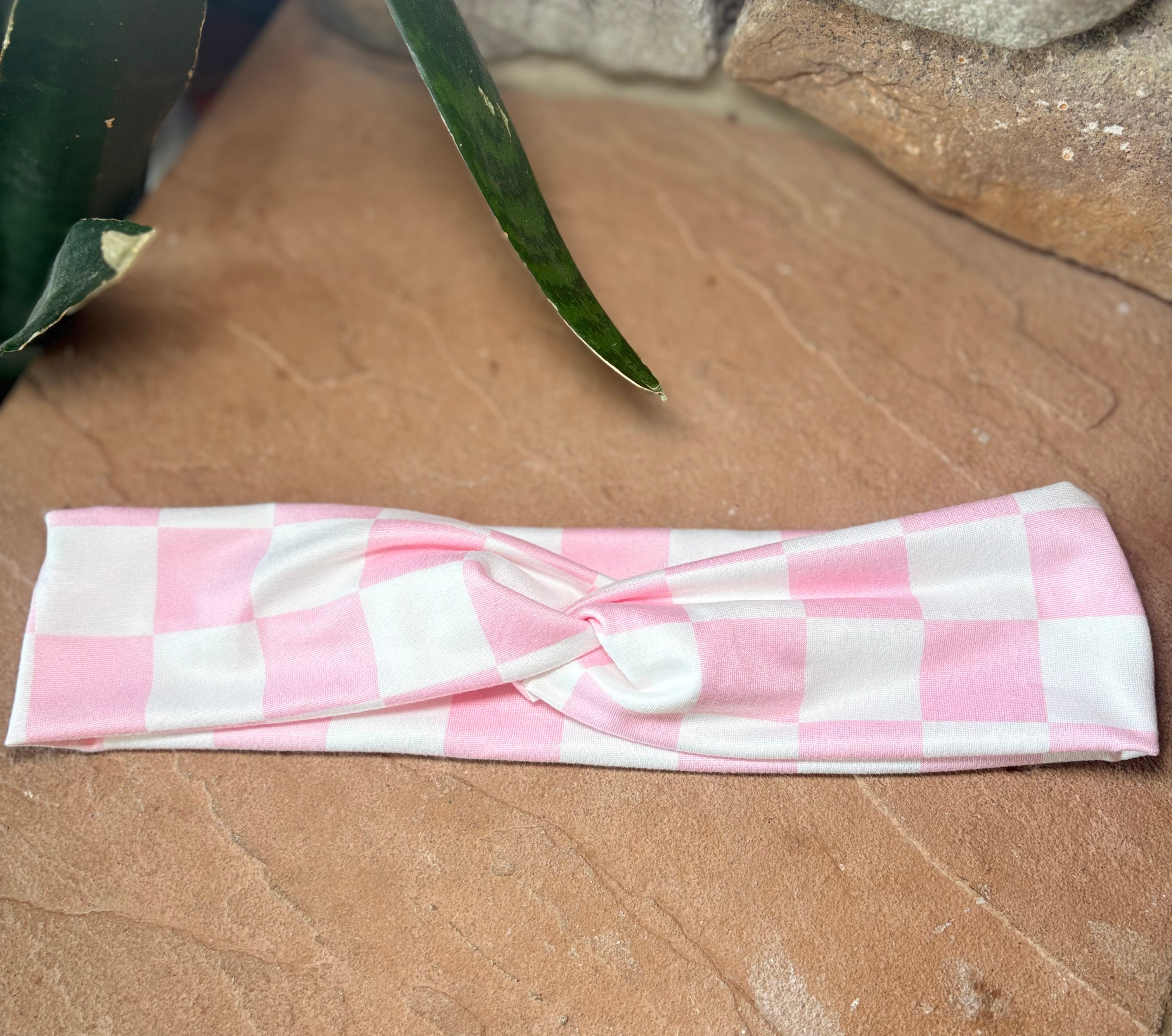 Pink & White Gingham-Thin Twist Style