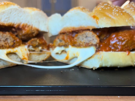 Fried Mozzarella Meatball Parm Hero