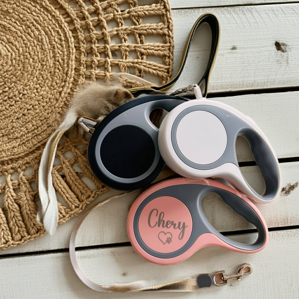 Personalisierte Hundeleine „Anéa“ – 3 Meter, in 3 Farben, mit Wunschgravur 2 Seiten