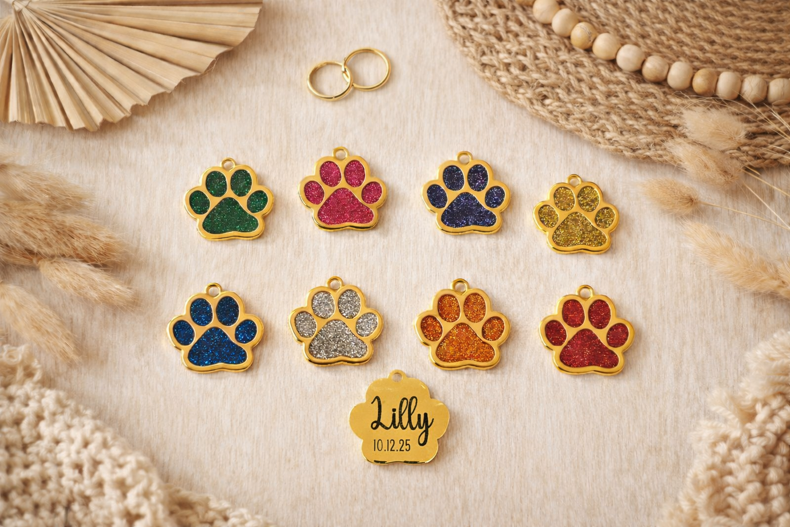 Personalisierter - Pfoten-Anhänger - Stupsi in 8 Farben erhältlich