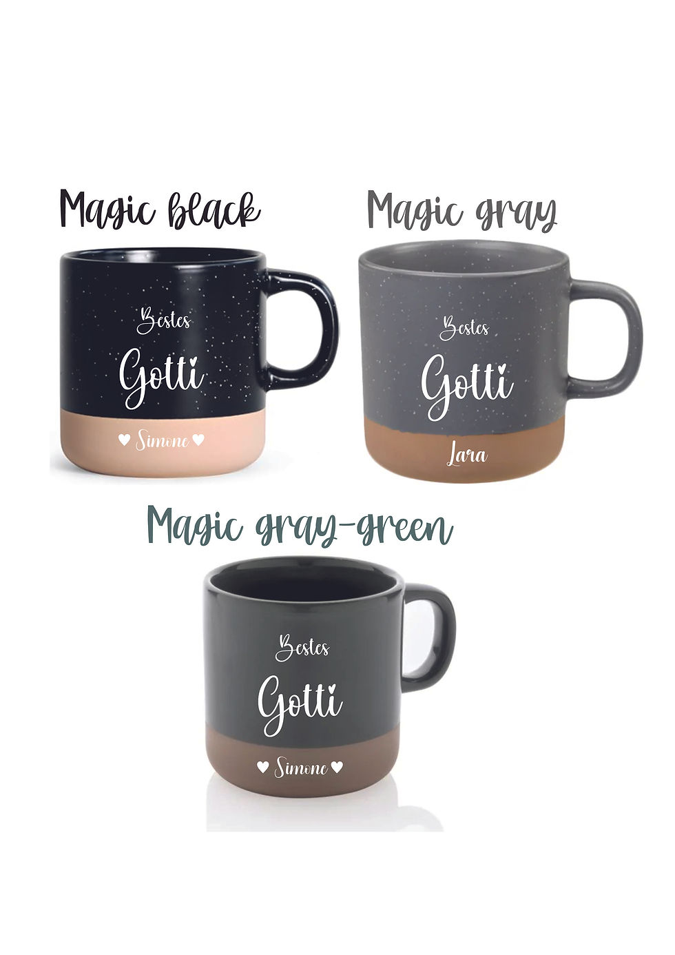 Miniaturbild: Personalisierter MUG „Bestes Gotti“ – mit Name & optionalen Herzen in allen Farben