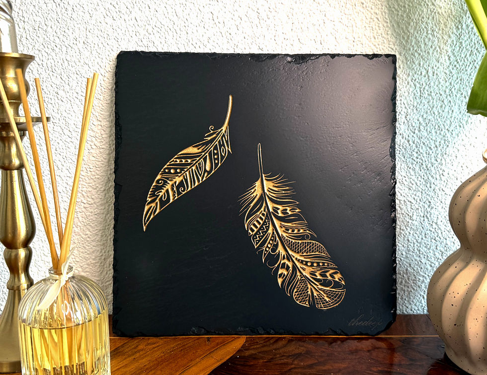 Miniaturbild: Kunstwerk - thedeep - Feather Nr. 07/100“ – handgefertigtes Unikat 25 × 25 cm Bild 3