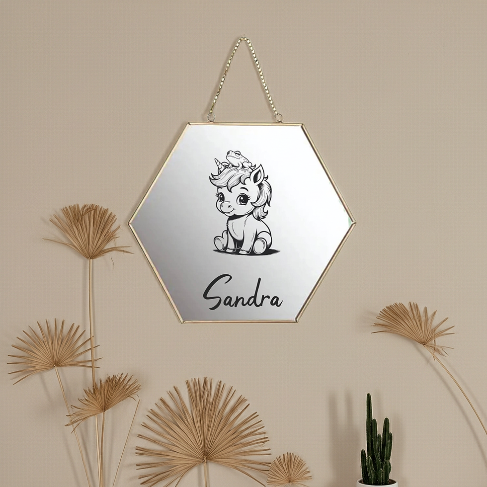 Miniaturbild: Kinder-Wandspiegel „Einhorn“– personalisiert mit Namen und eines von 6 Einhörner Einhorn 5