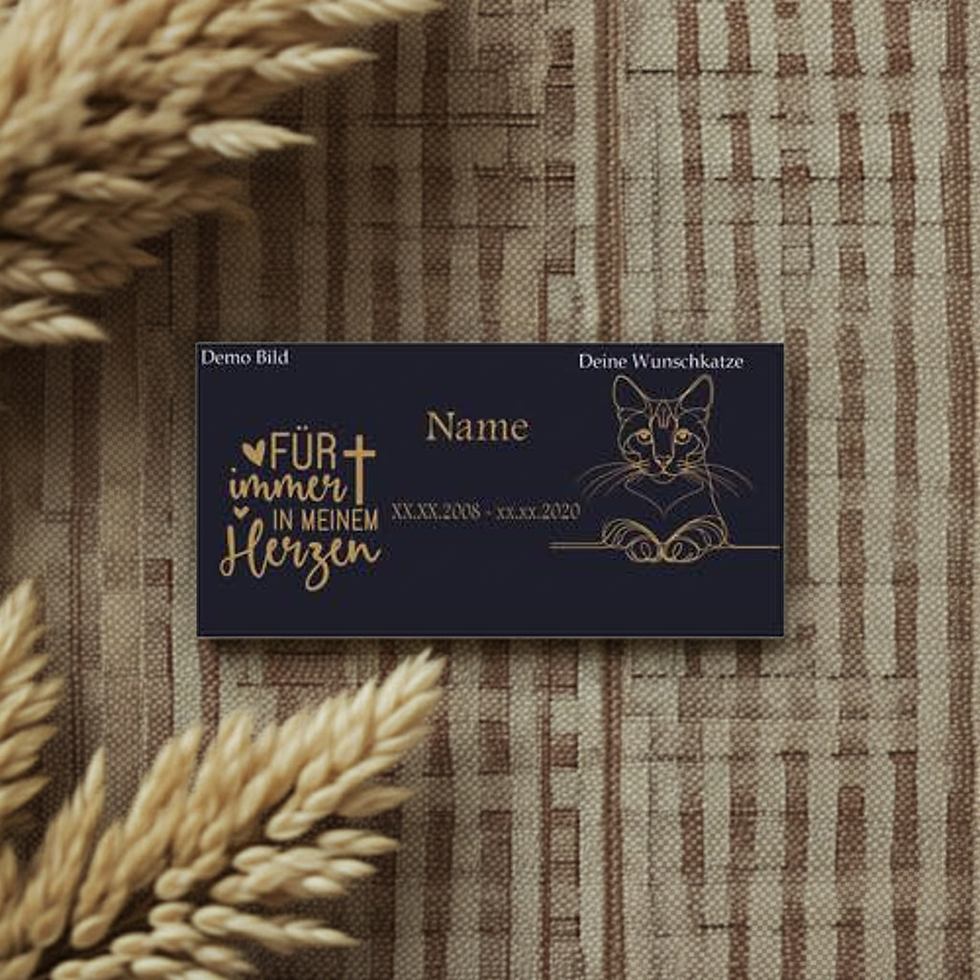 Miniaturbild: Gedenktafel Hunde und Katzen "thedeep" - Individuell gestaltet Grösse 30x15cm für dein Haustier