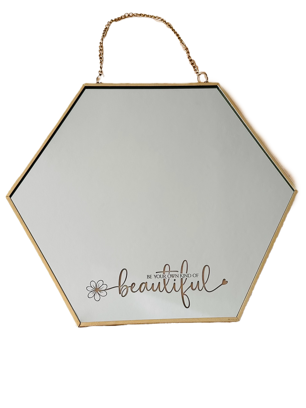 Miniaturbild: Wandspiegel Gold "Reflexion" 25 cm – mit Beautiful Gravur im Samtbeutel