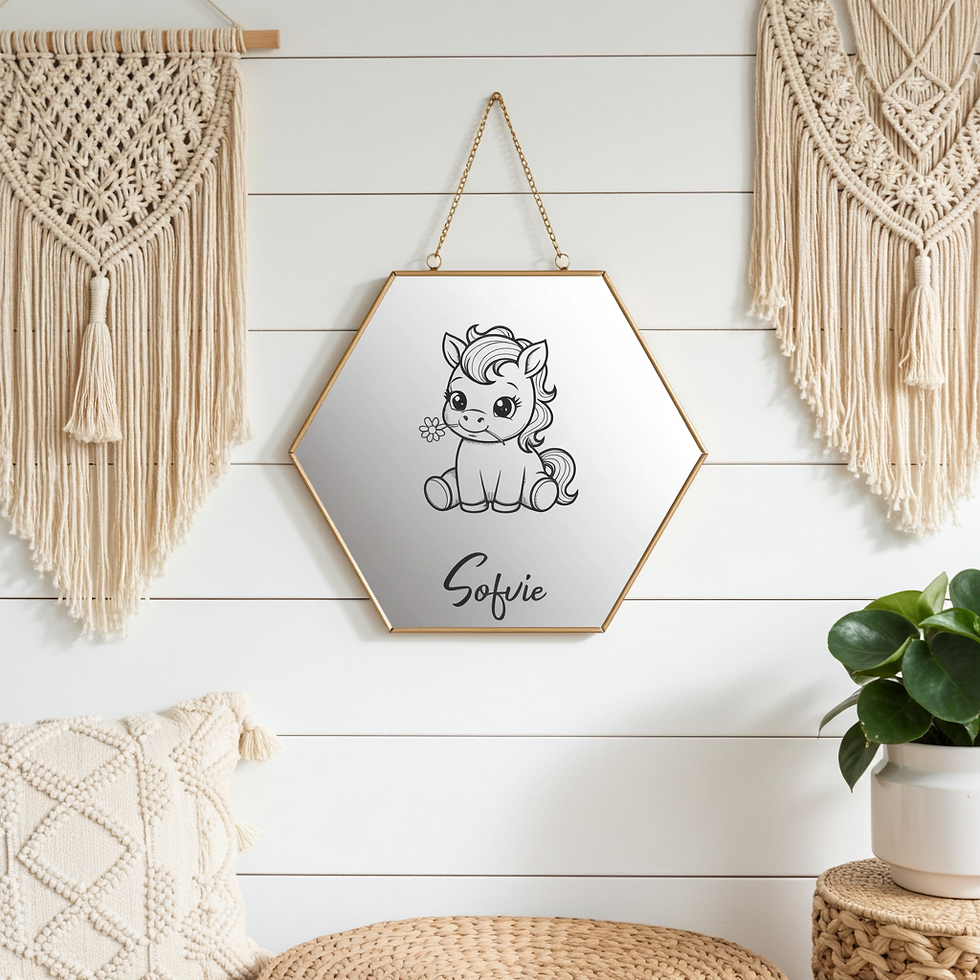 Miniaturbild: Kinder-Wandspiegel „Einhorn“– personalisiert mit Namen und eines von 6 Einhörner Einhorn 3