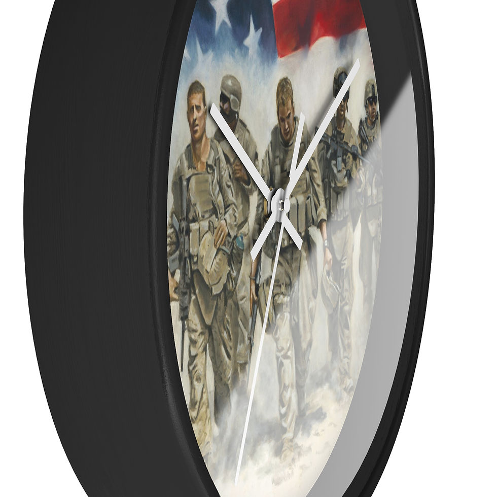 Thumbnail: "FOR FREEDOM" Patriotic Military Wall Clock