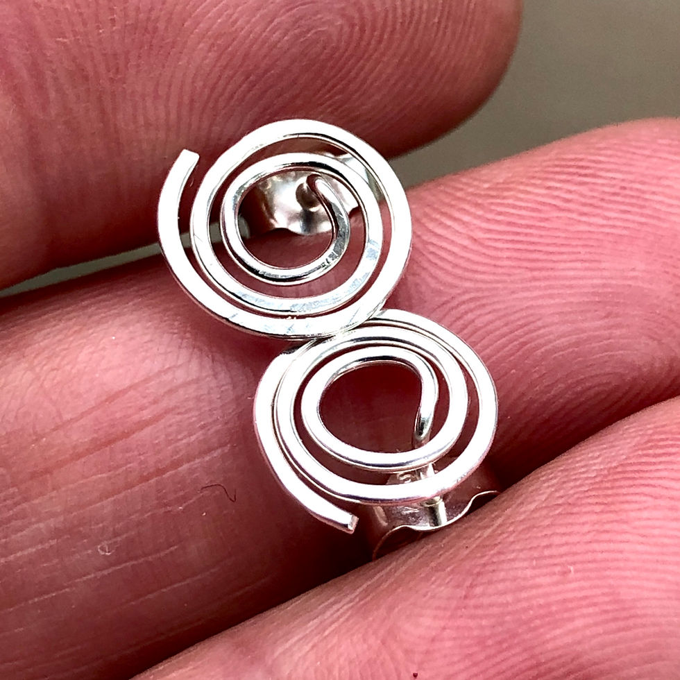 Thumbnail: Silver Spiral Stud Earrings