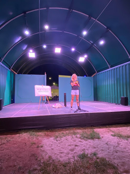 Award Winner Bella Green Sound Checking in 2021