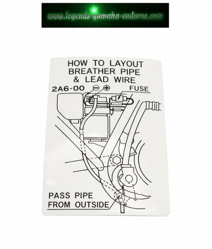 1978 - 1979 Yamaha DT125E DT125F DT175E DT175F Frame Side Cover Battery Decal | Yamaha Enduro 