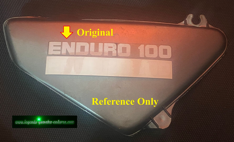 Thumbnail: 1980 Yamaha Enduro DT100G Frame Side Cover Decal Sticker Emblem 2F5-21737-00-00