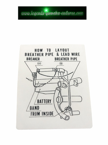 1980 - 1981 Yamaha Enduro DT125G/H - DT175G/H Frame Side Cover Battery Decal | Yamaha Enduro 