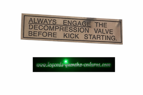 1972 - 1973 Yamaha RT2 RT3 360cc Tank Decompression Valve Warning Decal Sticker | Yamaha Enduro 