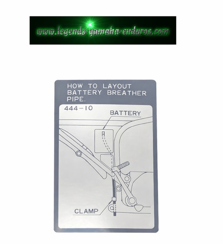 New 1974-1976 Yamaha Enduro DT125A DT125B DT125C Battery Layout Sticker Decal | Yamaha Enduro 