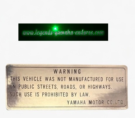 1971-72 Yamaha Mini Enduro JT1/L/MX 60 Off Road Warning Sticker Emblem Decal | Yamaha Enduro