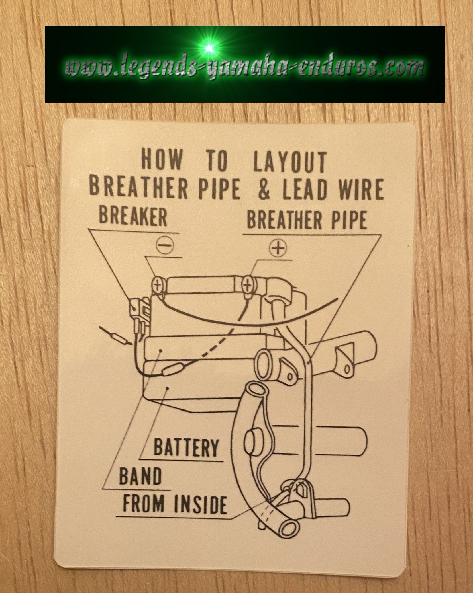 1980 - 1981 Yamaha Enduro DT125G/H - DT175G/H Frame Side Cover Battery Decal