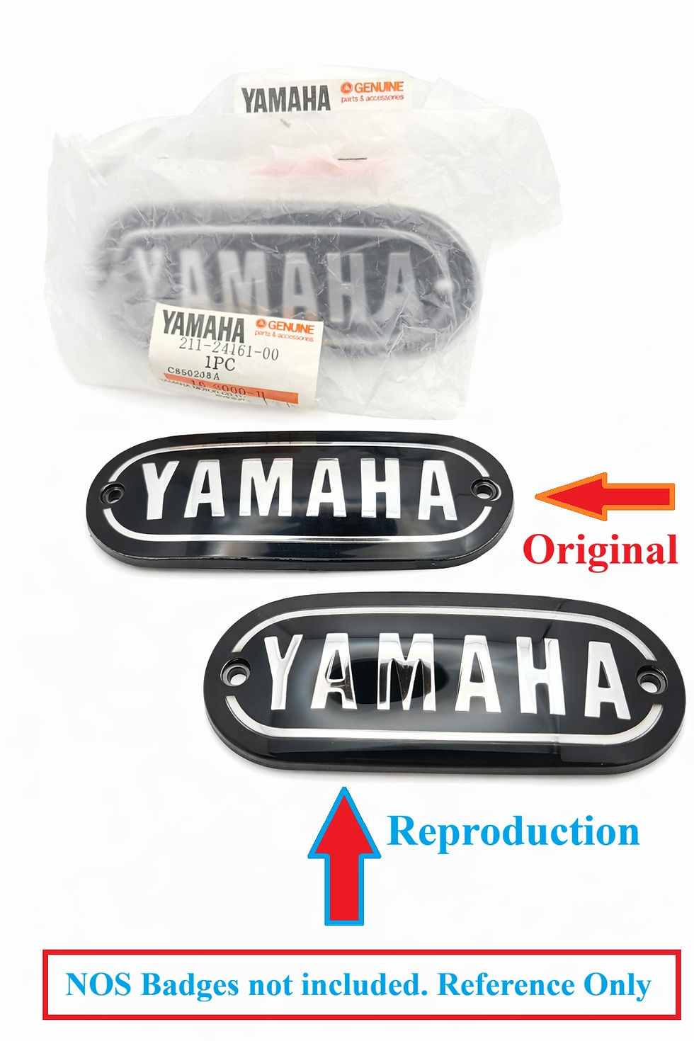 Thumbnail: 211-24161-00-00 Yamaha Enduro 1969 - 1971 DT1 RT1 MX Fuel Gas Tank Badges Emblem