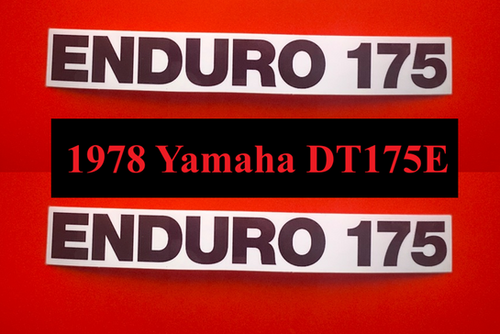 1978 Yamaha DT175E Frame Side Cover Decals Stickers 2A7-21786-00-00 Sunshine Red | Yamaha Enduro 