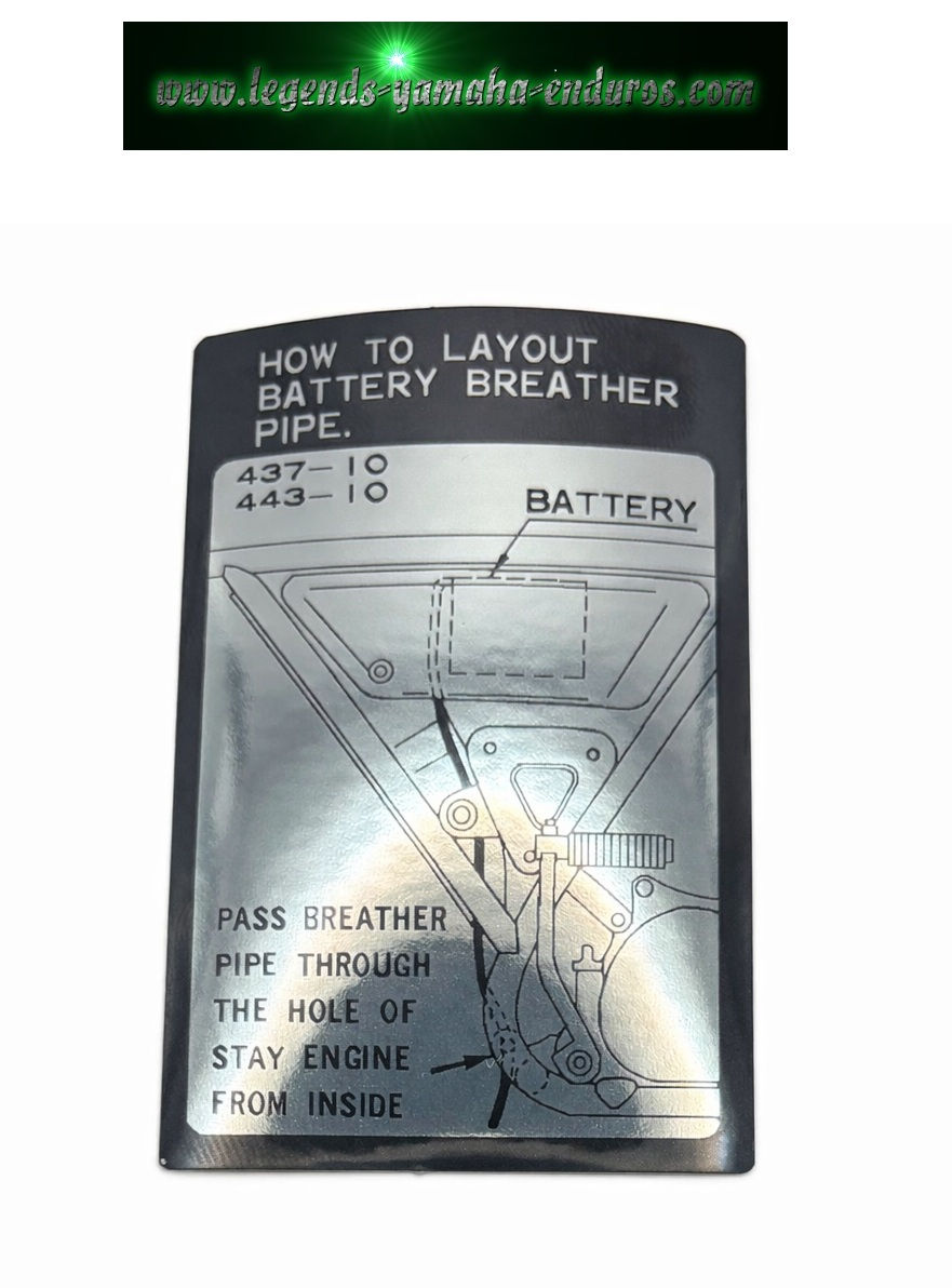 1974 - 75 Yamaha DT100A DT175A DT100B DT175B Battery Warning Decal Sticker