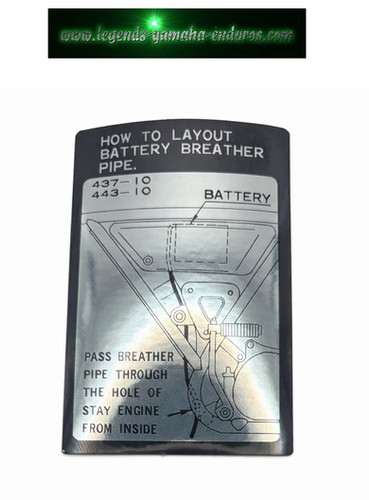 1974 - 75 Yamaha DT100A DT175A DT100B DT175B Battery Warning Decal Sticker | Yamaha Enduro 