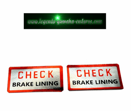 Yamaha Enduro DT Label 437-25134-00-00 Check Brake Lining Decals Sticker Graphic | Yamaha Enduro 