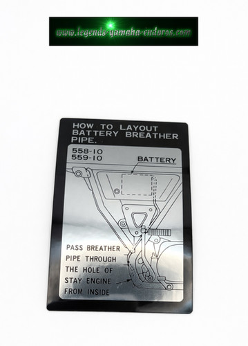 1976 Yamaha Enduro  DT100C DT175C Fender Battery Warning Decal Sticker | Yamaha Enduro 