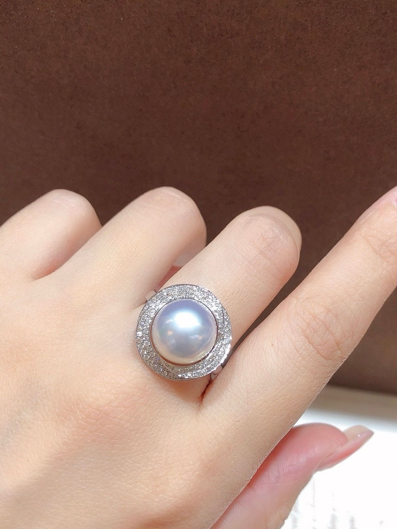 縮圖：Pearl 澳洲白珍珠鑽石戒指