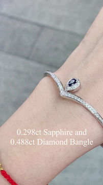 Thumbnail: Classic sapphire and half-circle diamond bracelet, 0.786 carat