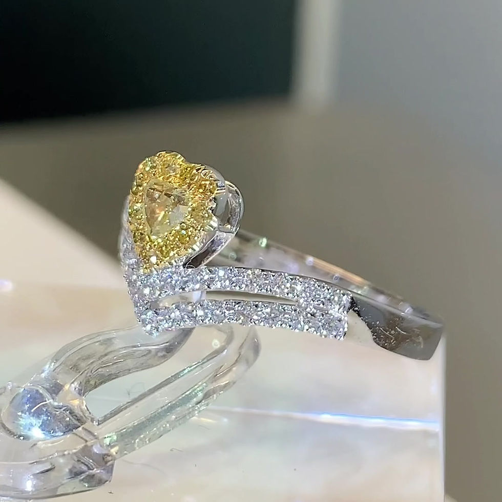 縮圖：Heart 黃色鑽石戒指，0.67克拉