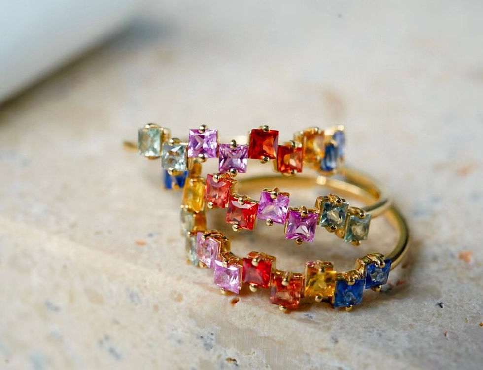 Thumbnail: Rainbow gemstone ring, 0.80 carat