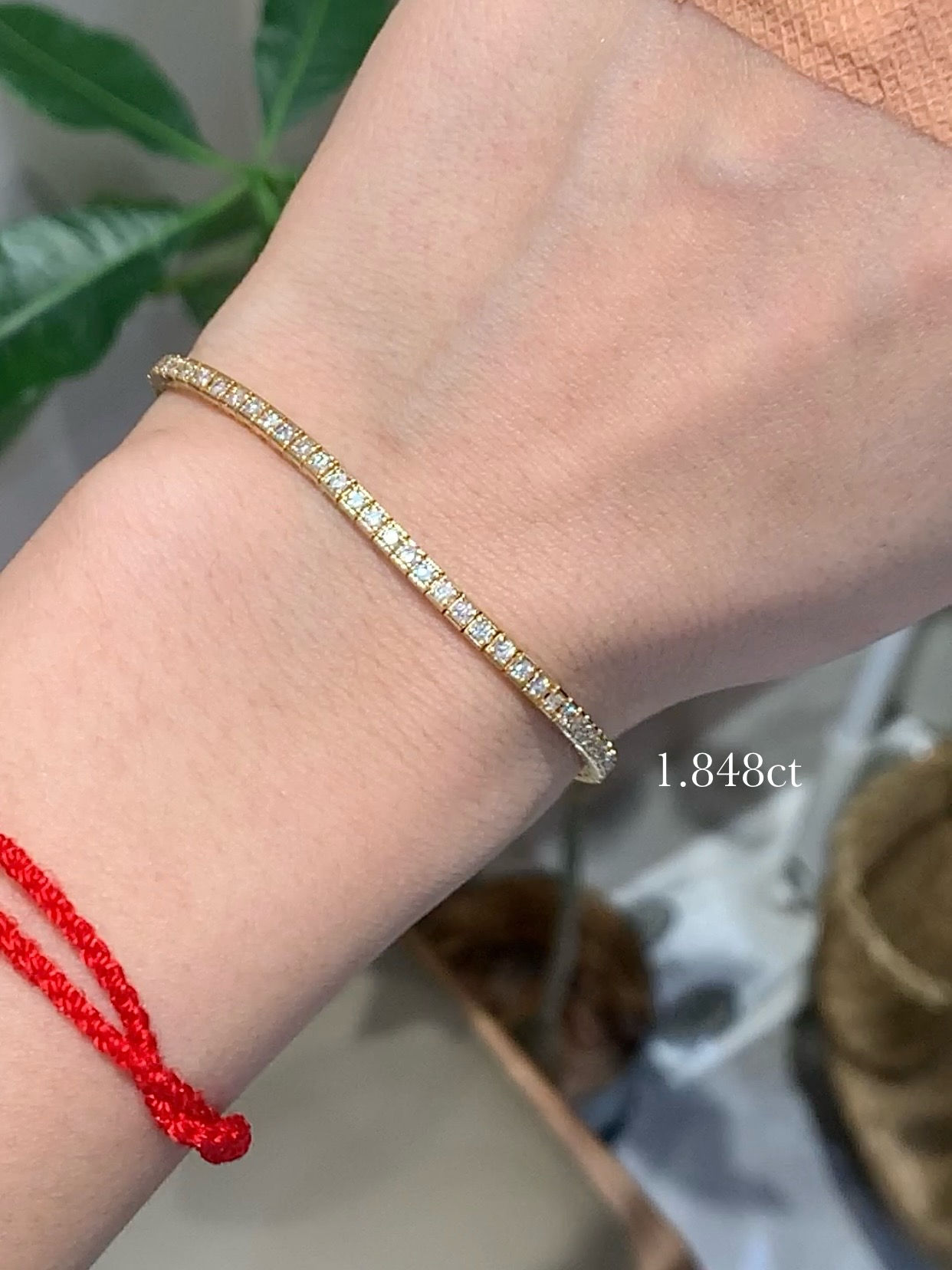 Chloe Chow™ 18K金鑲鑽石手鏈，1.848克拉