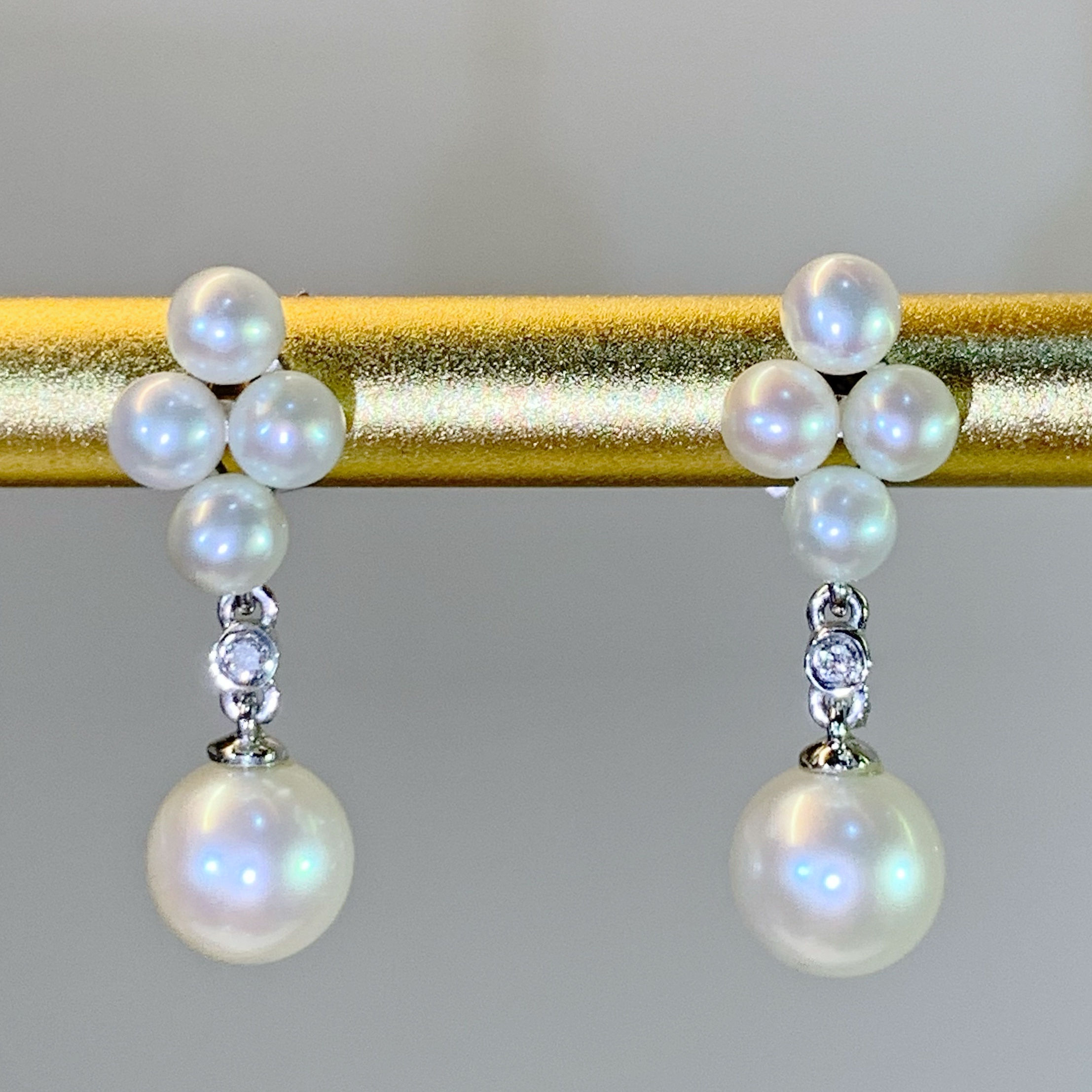 Pearl 珍珠鑽石耳環