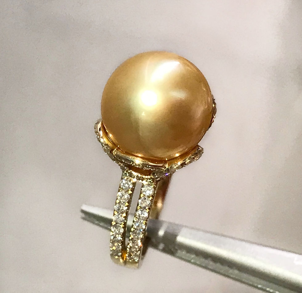 縮圖：Pearl 南洋金珍珠鑽石戒指