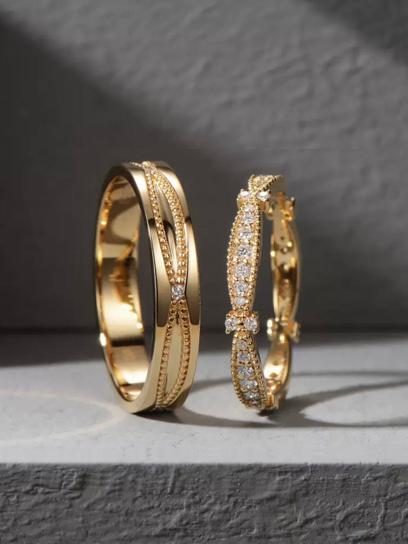 18k黃金鑽石對戒