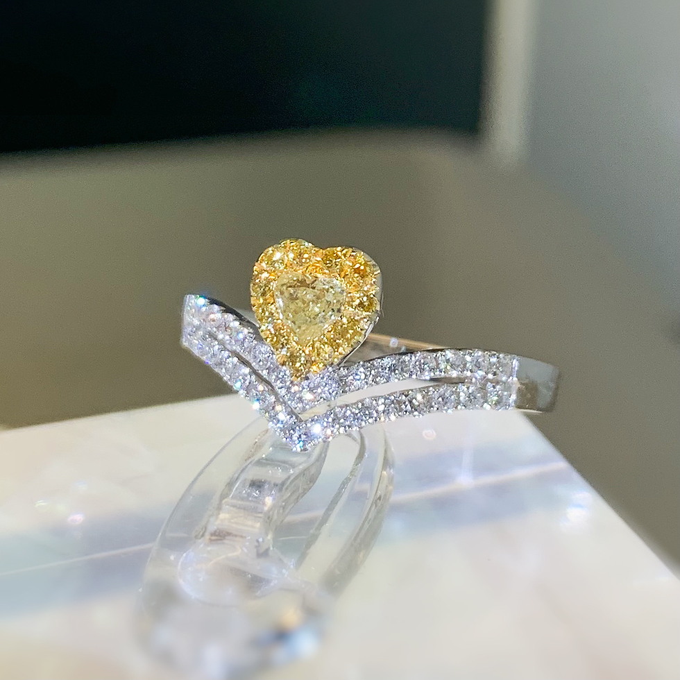 縮圖：Heart 黃色鑽石戒指，0.67克拉