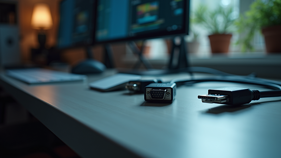 High angle view of neatly arranged cable clips on a desk