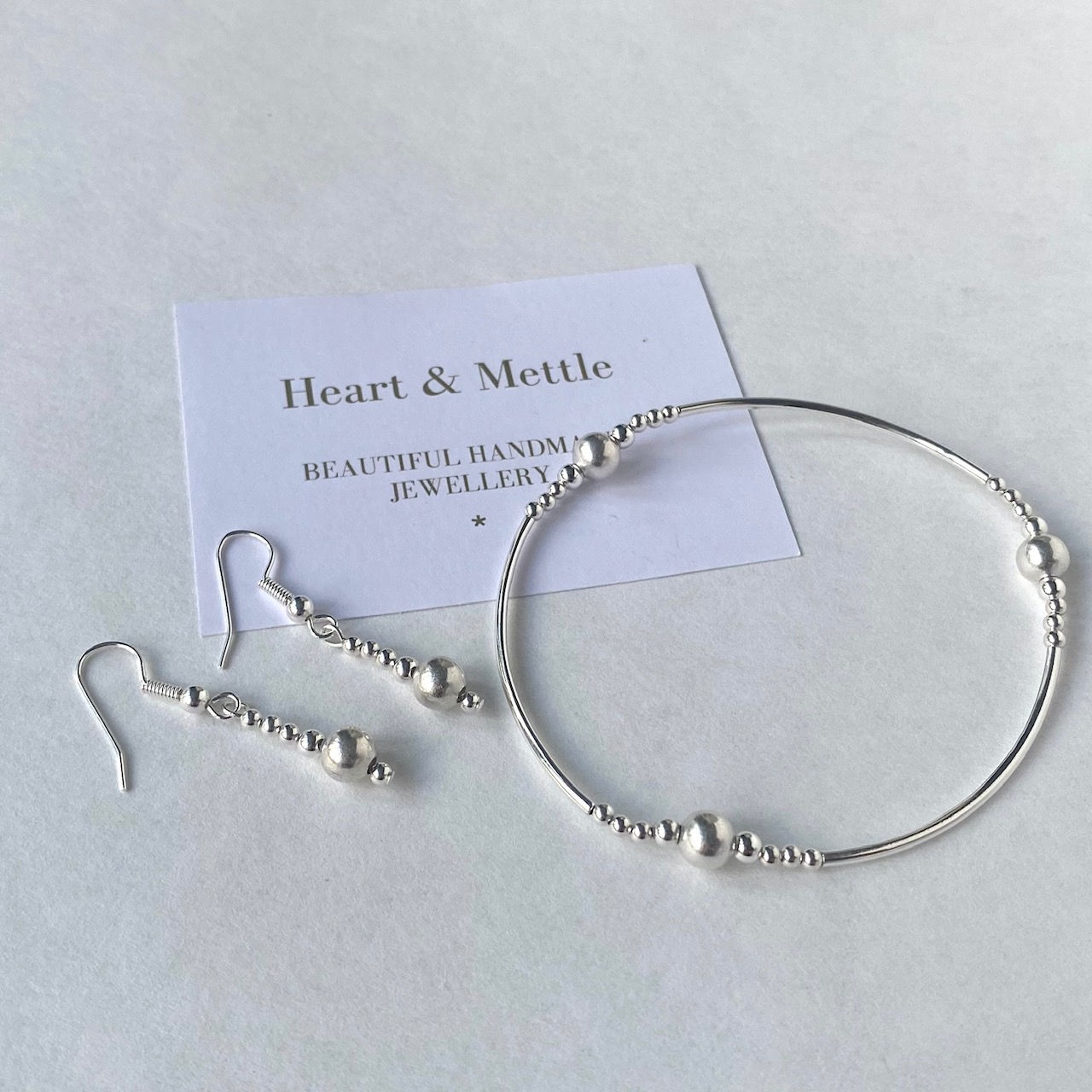 Silver Earrings & Bracelet Set