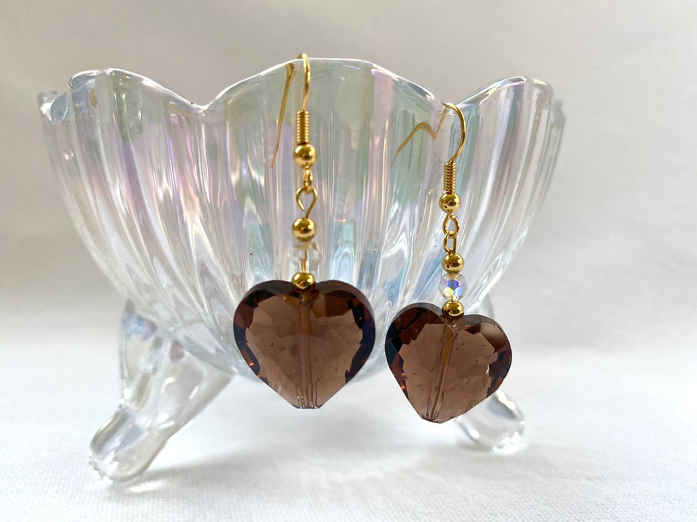 Thumbnail: Smokey Quartz Heart Earrings