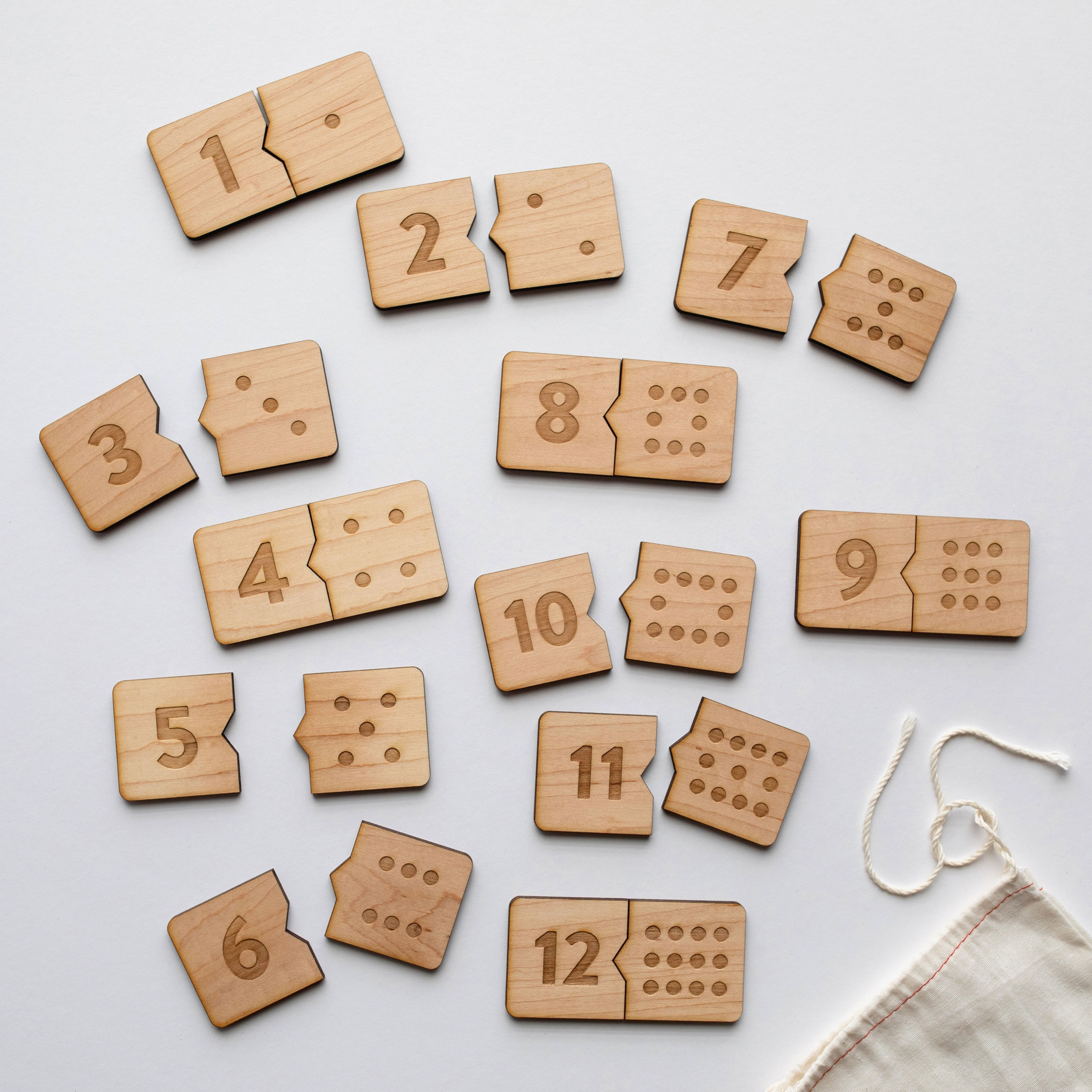 Wooden Number Match Puzzle