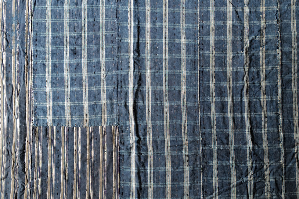 Thumbnail: Vintage Japanese sashiko stitched indigo Boro rug