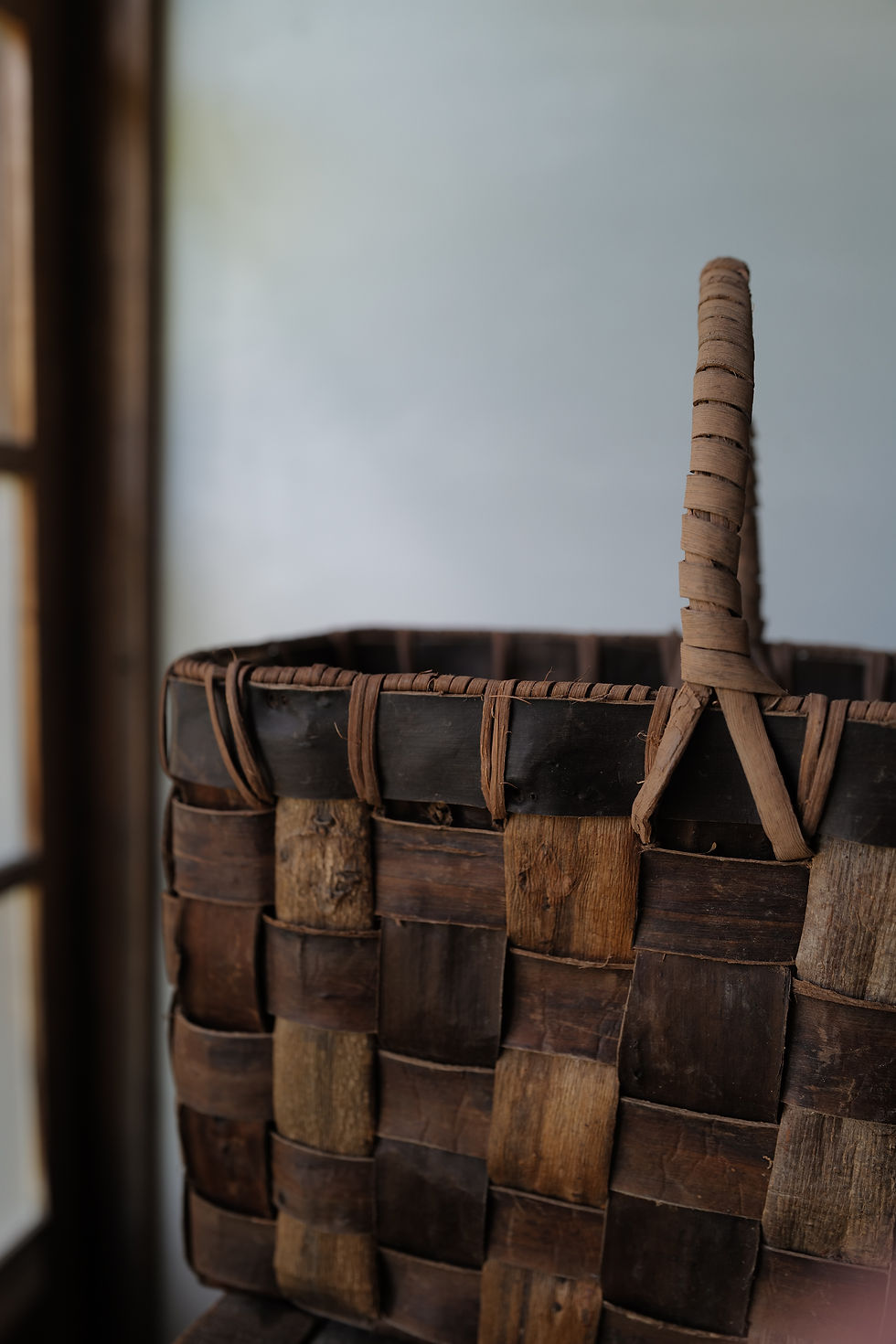Thumbnail: Handwoven Chestnut Bark Basket