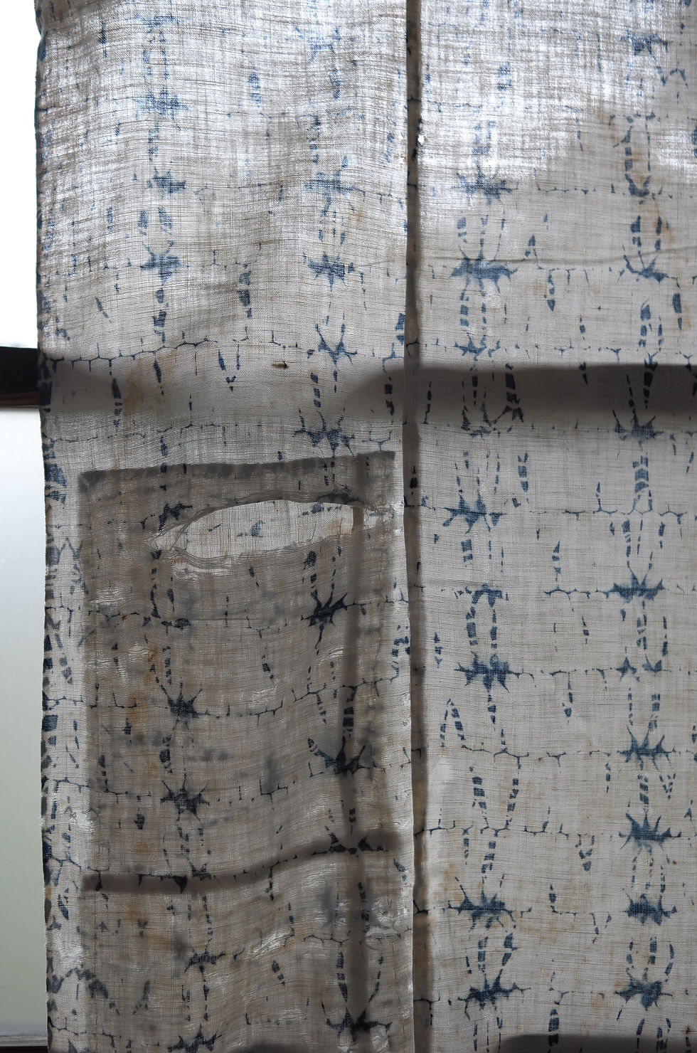 Thumbnail: Japanese vintage indigo Shibori dyed cotton fragment